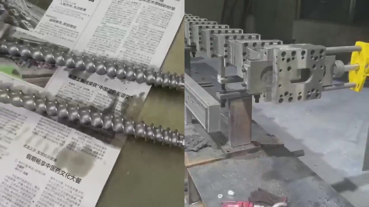 Block type screw and barrel for parallel twin screw extruder